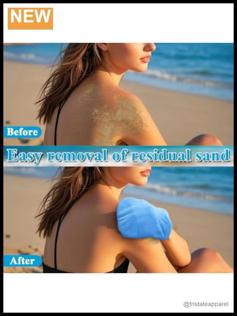 2-in-1 Sand Remover, 4 Pack Sand Wipe Off Mitts for Beach, Wet Dry Use, Must
